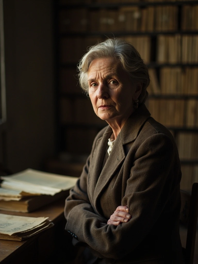 Portrait of Dr. Helena Marsh in the archives