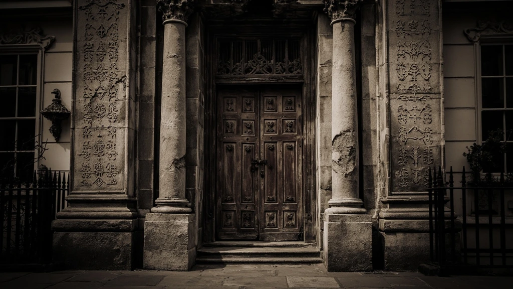Archival plate: the doorway at 19 Greville Street