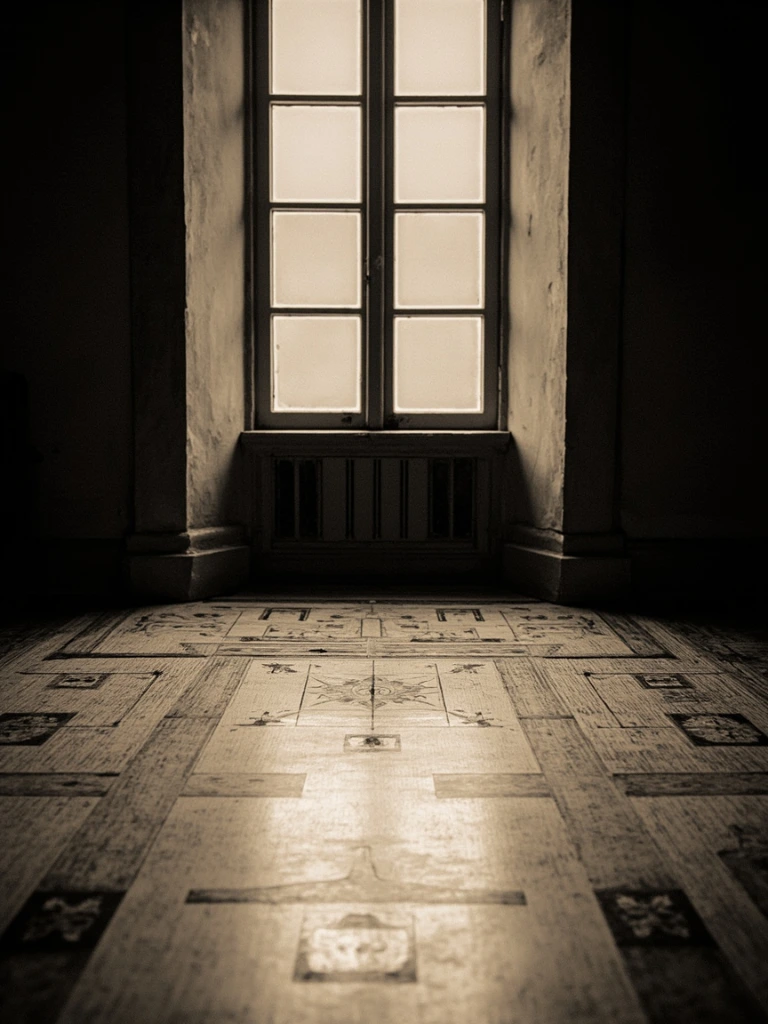Freemasons' Hall floor with inlaid square-and-compass mosaic